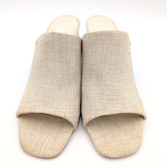 Calvin Klein Jotie Women's Heeled Sandal Square Toe Light Natural Size US8M EU39 - Picture 2 of 12